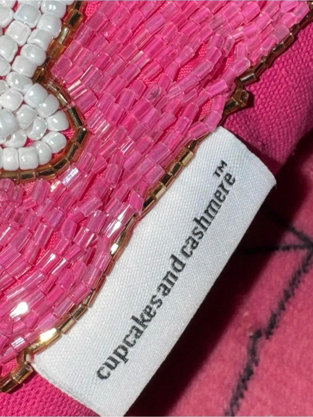 Cupcakes And Cashmere Pink Haunted House Beaded Pillow